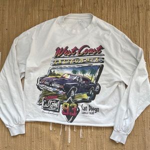 Brandy cropped long sleeve graphic shirt